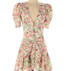 Bec and Bridge pink floral mini dress